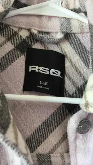 RSQ Purple Plaid Shirt Jacket thumbnail 3