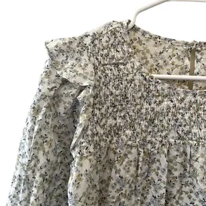 LC Lauren Conrad floral prairie lace women's blouse long sleeved boho frills thumbnail 2