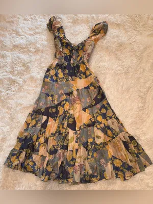 NEW Free People Sundrenched Floral Tiered Maxi Sundress SZ S thumbnail 4