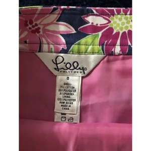 Lilly Pulitzer Womens Floral Print Pink Green A-Line Pleated Skirt Size 0 thumbnail 3