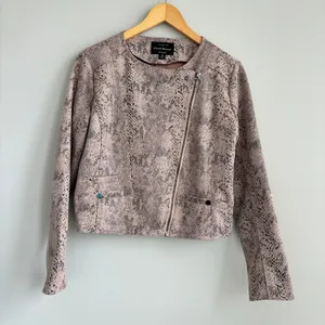 Haute Monde Faux Snakeskin Moto Jacket Boho Zip Up Lightweight Going Out Medium thumbnail 10