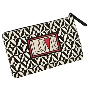 Brighton Love Zippered Makeup‎ Bag Women's Black White Valentine Hearts thumbnail 3