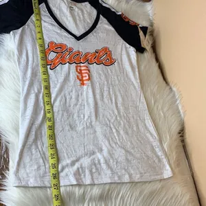 Genuine Merchandise Campus Lifestyle San Francisco Giants Burnout V Neck Top Siz thumbnail 5