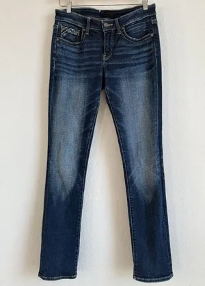 Buckle Black Jeans Fit No.53 Straight Women’s 28x32 Dark Wash Mid Rise Stretch thumbnail 5