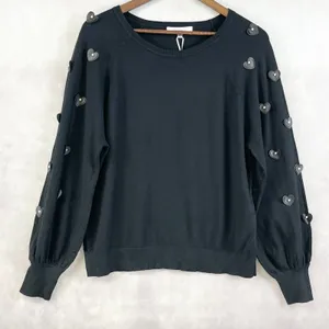 Sioni Womens Sweater Size Large 3D Heart Soft Grunge Romantic Euro‎ Whimsy Cozy thumbnail 1