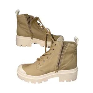 Palladium Pallatrooper Zip TX Safari Tan Canvas Platform Boots Women 8 thumbnail 2