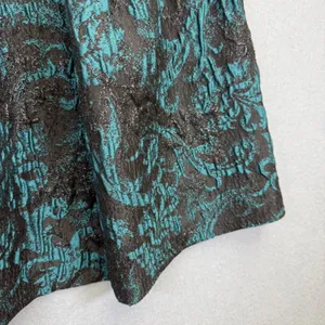 Alice + Olivia Black Teal Metallic Brocade‎ Pleated Mini Skirt estimated S thumbnail 5