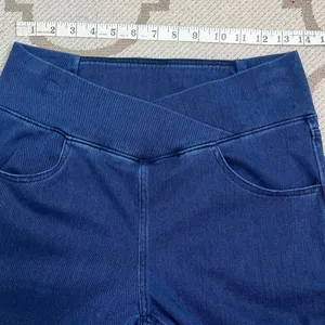 Halara Flex High Waisted Crossover Pockets 7/8 blue jeans, size large, 02699020 thumbnail 6