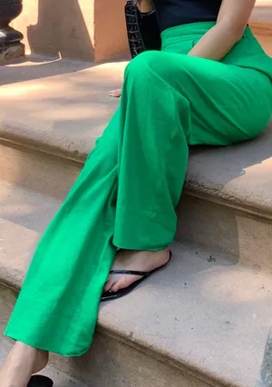 Linen Green Trousers thumbnail 2