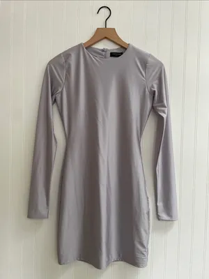 NAKED WARDROBE Figure U Out Mini Dress Long Sleeve Bodycon Size L NWT thumbnail 3