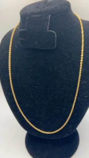 Mens Rope Chain 2mm 24 Inch Real Gold Miami Layering Plated Solid Everyday New thumbnail 2