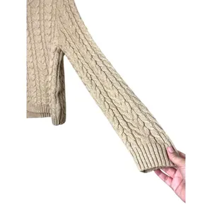 American Eagle Tan Cable Knit Sweater Size Large‎ thumbnail 3