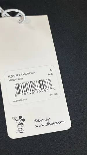 FIGS Disney Mickey Mouse Scrub Top Raglan Black Healthcare L NWT thumbnail 9