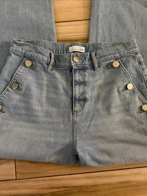 Loft Sailor Blue Wide-Leg cropped jeans thumbnail 5