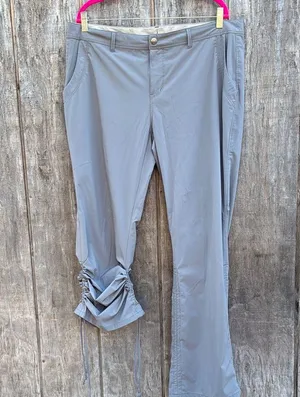 REI Women's Slate Gray Track Pants With Lower Ruching opt on lower leg part Sz16 thumbnail 11