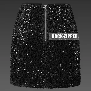 NWT Kinghua Sequin High Waisted Bodycon Mini‎ Skirt Small thumbnail 4