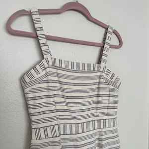 Anthropologie Paper Crown Womens S Romper Lined Shorts Zipper Jumper Cream Navy thumbnail 4