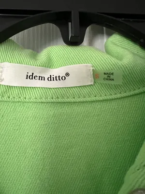 Jessie Denim Romper- Lime thumbnail 2