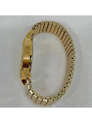 Paul Du Pree women’s gold tone watch black dial crystals 37mm quartz running thumbnail 9