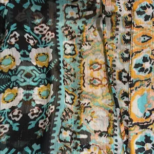 Women's Multicolor Bohemian Top Blue Size XL thumbnail 3