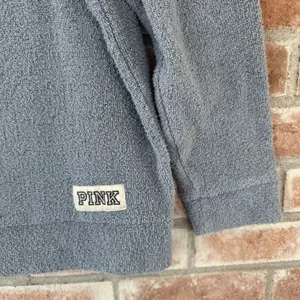 Victoria’s Secret PINK Terry Cloth Crewneck Sweatshirt Blue Medium thumbnail 2