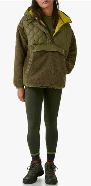 Bass‎ Outdoor Women’s Mixed Media Ripstop Sherpa Hooded Jacket Olive XL $109 thumbnail 1