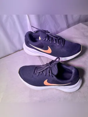 Nike Women's Athletic Sneakers - Purple with Pink Swoosh thumbnail 3