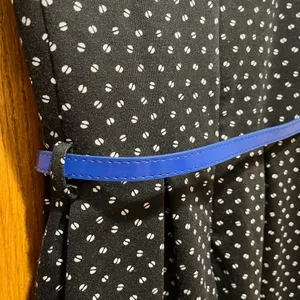 Elle Polka Dot Sleeveless Mini Swing Dress w/ Cobalt Blue Belt - Size 8 thumbnail 8