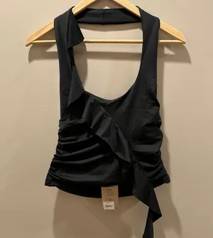 Pitaya Halter Ruffle Crop Top thumbnail 1