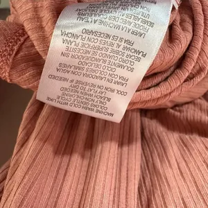 Steve Madden Ribbed Button Front Long Sleeve Top‎ Ruched Front Mauve Size M thumbnail 9