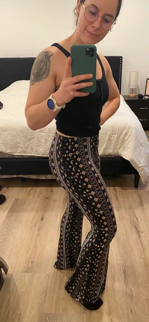 Sky And Sparrow Patterned Flare Pants thumbnail 1