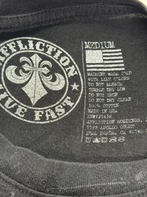 Affliction Shirt Mens M Black Tried Truth Eagle Pre-L❤️ved thumbnail 4