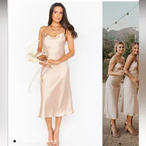 Verona Cowl Neck Dress in Champagne Luxe Satin thumbnail 1