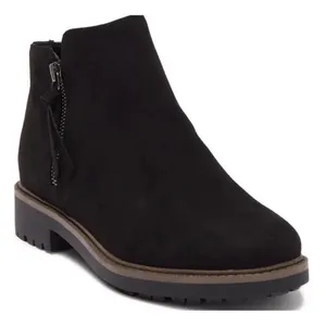 Esprit | Women's‎ Black Faux Suede Lug Sole Ankle Boots Side Zip Boot Shoes, 8.5 thumbnail 1