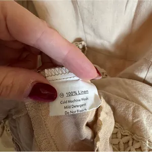 Hello Molly Follow My Lead Linen Mini Dress Sz Small‎ Beige Flare Sleeve NEW thumbnail 11