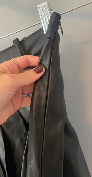 ZARA Black Leather Skort thumbnail 4