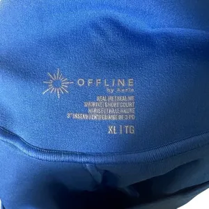 Aerie Offline Royal Blue‎ Ruched Drawstring Athletic Shorts Womens XL Athleisure thumbnail 6