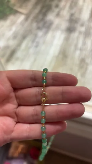 Handmade Green and Gold Necklace thumbnail 3