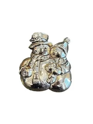 Christmas Snowman dual pendant Locket brooch thumbnail 3
