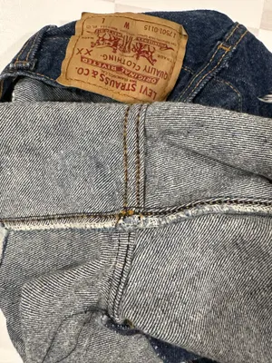 vintage 90s levi’s 501 red tab dark wash high waisted denim cutoff shorts USA thumbnail 9