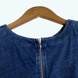LOFT Denim Look Sleeveless Dress Blue Zip Back Lightweight Size 0 thumbnail 9