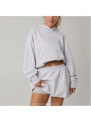 OFFLINE By Aerie Cloud Fleece Bubble Skorts Size XXL Light Heather Grey thumbnail 2
