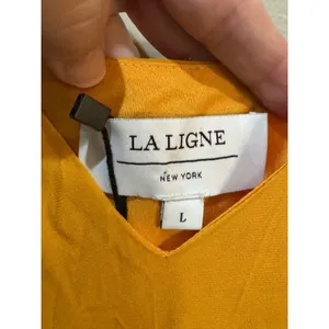 La Ligne Gio Marigold Silk Maxi Dress Ruffle Size Large Sun Tiered Dry Clean thumbnail 6