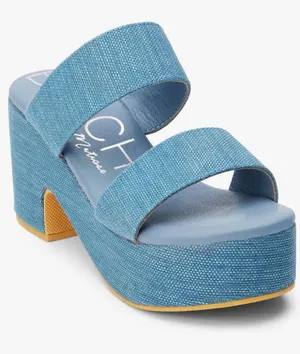 New in Box Matisse Beach Ocean Avenue Denim Sandals Sz 8 thumbnail 1