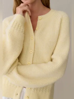 NWT Few Moda Shoshana Cardigan size Large Butter Yellow sweater Kourt button up thumbnail 3