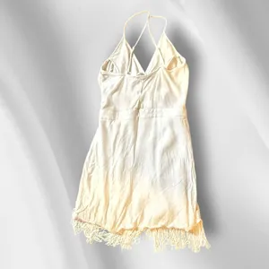 Lovers & Friends Elegant Wrap Cream‎ Mini Dress with Fringe thumbnail 4
