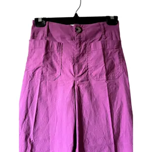 Maeve Anthropologie The Colette Pants Pink Size 25 Viscose Linen Cotton thumbnail 3