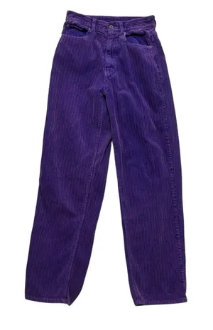 Y2K BDG Womens High Rise Corduroy‎ Pants 26 Purple Wide Wale Streetwear Retro thumbnail 1