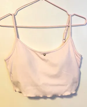 Pacsun Bra Free Built In Bra Padded Stretch Cami Tank Top Light Pink Womens S thumbnail 1