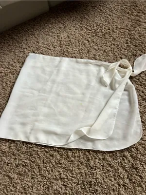 Ivory Sheer Wrap Skirt with Side Tie White Size 4 thumbnail 2